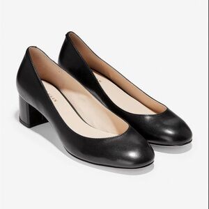 COLE HAAN BLACK LEATHER LESLIE PUMP HEEL SIZE 9
